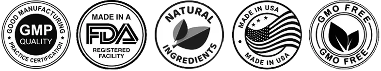 Certifications - GMP, FDA, Natural, Made in USA, Non-GMO